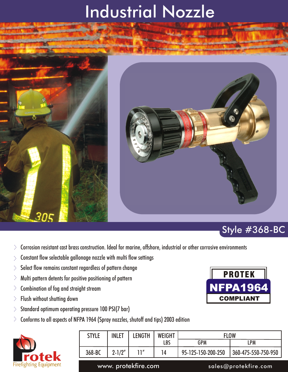 Protek 368-bc 2.5 Selectable Gallonage Bronze Construction User Manual | 2 pages