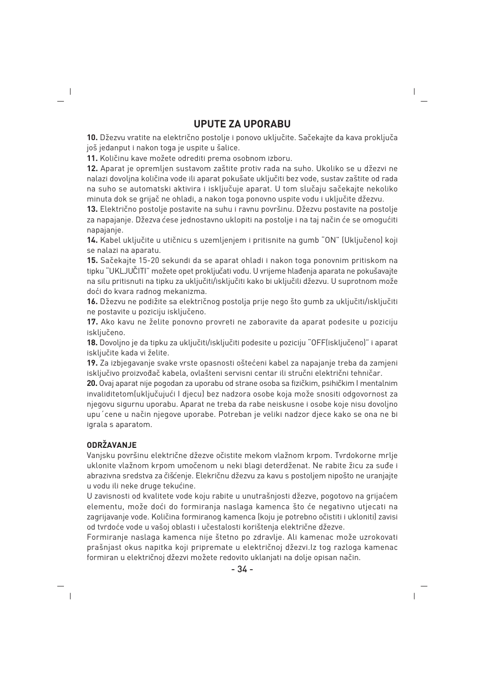 Upute za uporabu | SINBO SCM 2922 User Manual | Page 35 / 44