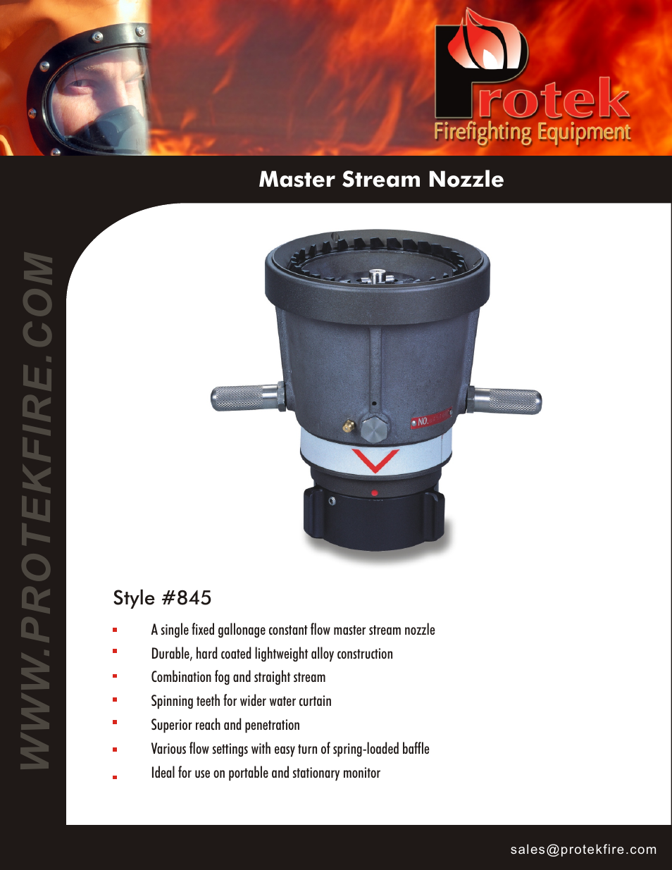 Protek 845 Constant Gallonage User Manual | 2 pages