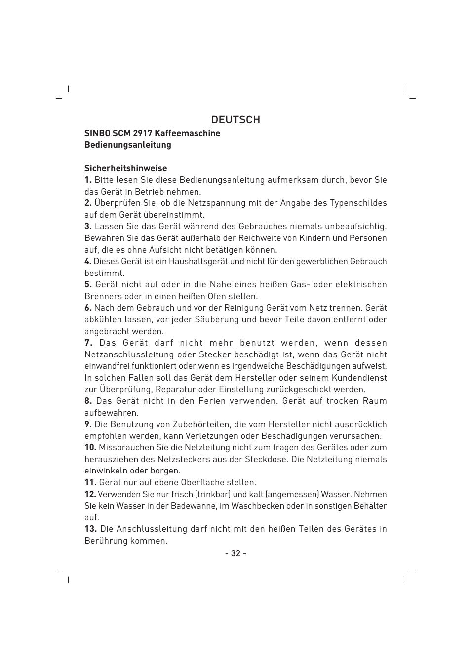SINBO SCM 2917 User Manual | Page 33 / 51