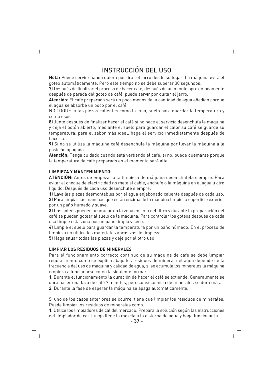 Instrucción del uso | SINBO SCM 2917 User Manual | Page 38 / 51