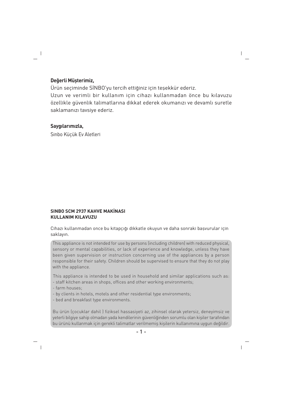 SINBO SCM 2937 User Manual | Page 2 / 76
