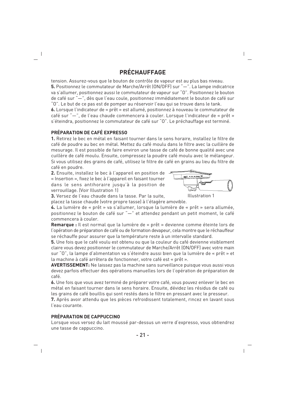 Préchauffage | SINBO SCM 2937 User Manual | Page 22 / 76