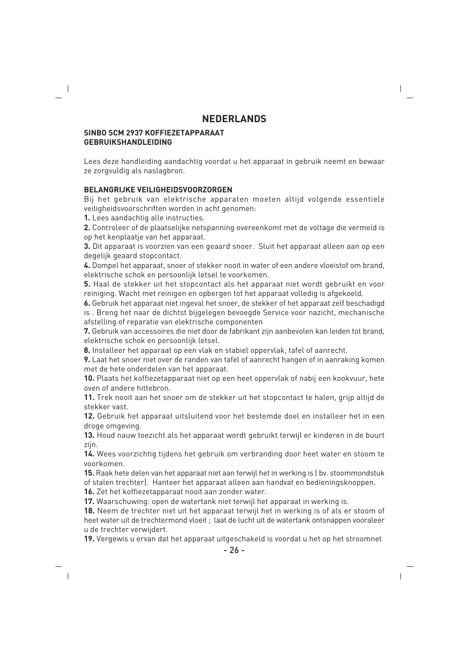 SINBO SCM 2937 User Manual | Page 27 / 76