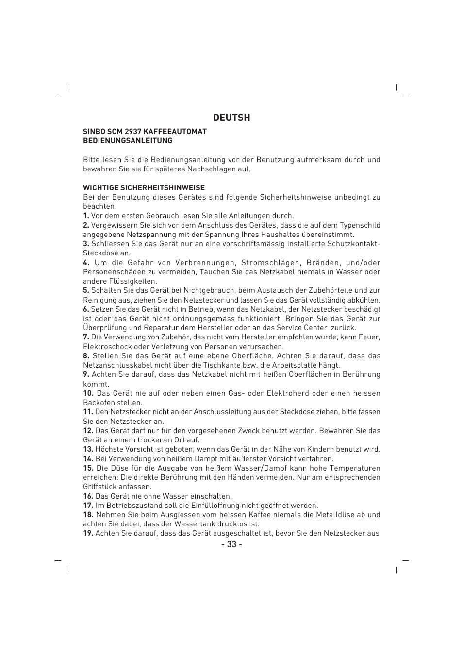 SINBO SCM 2937 User Manual | Page 34 / 76