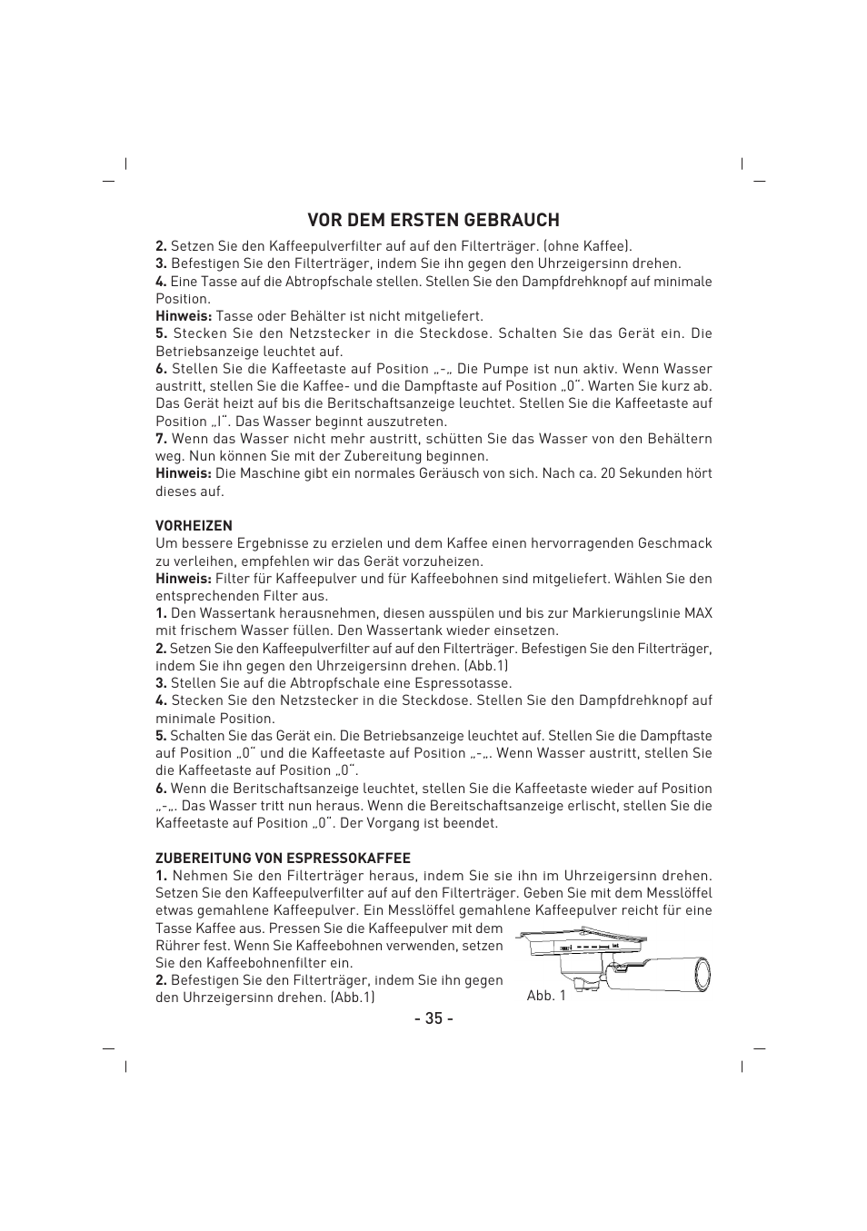 Vor dem ersten gebrauch | SINBO SCM 2937 User Manual | Page 36 / 76