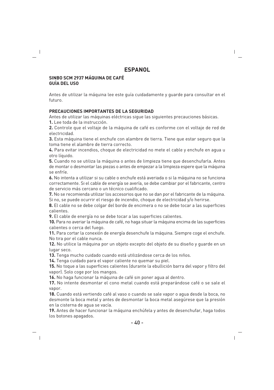 SINBO SCM 2937 User Manual | Page 41 / 76