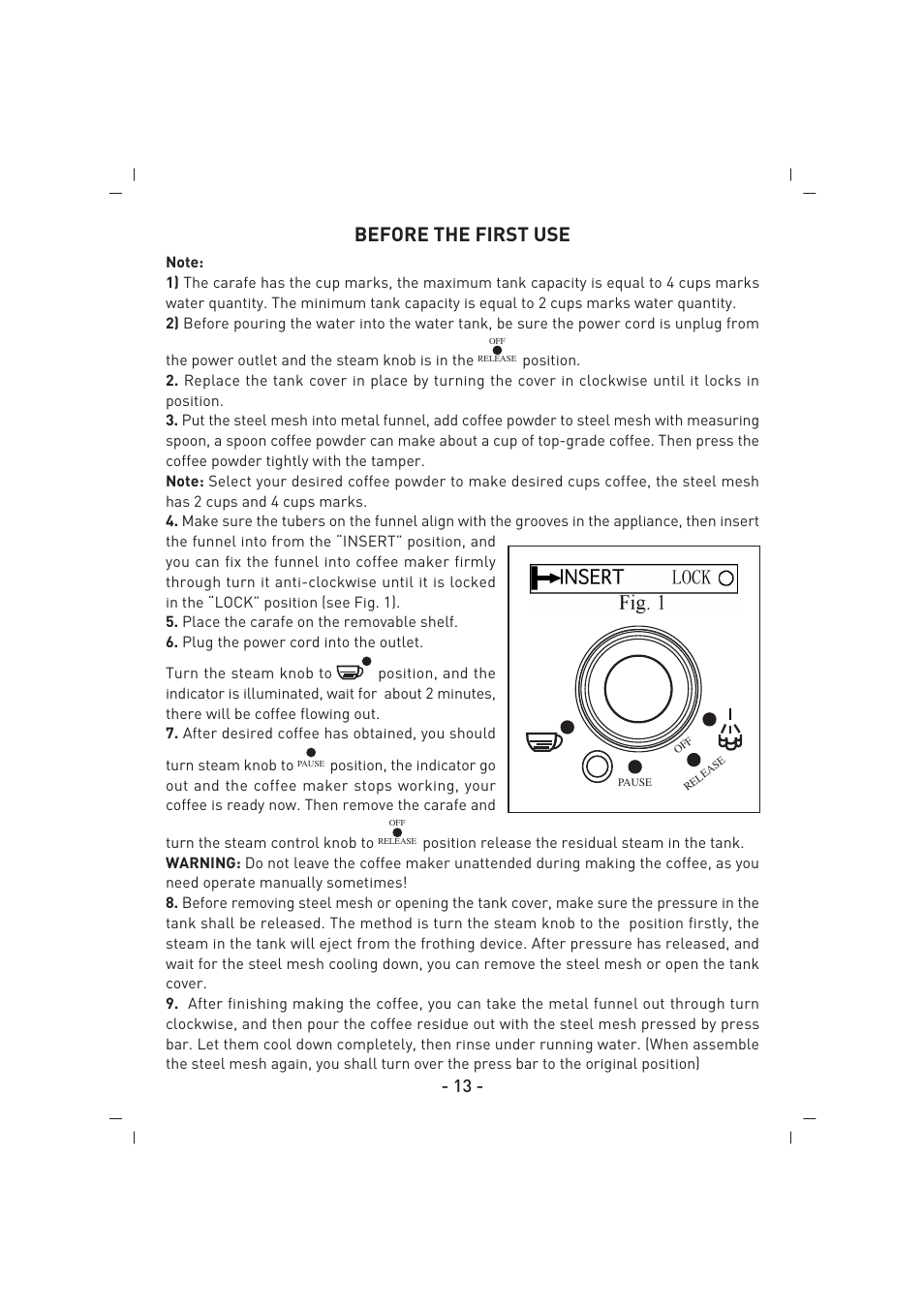 Before the first use | SINBO SCM 2625 User Manual | Page 14 / 64