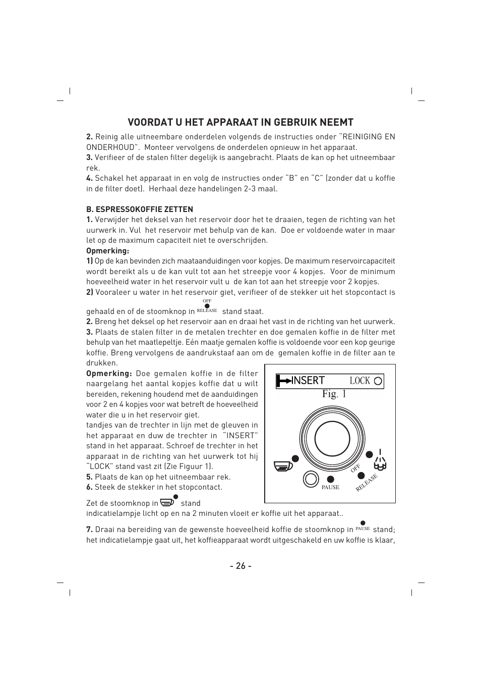 Voordat u het apparaat in gebruik neemt | SINBO SCM 2625 User Manual | Page 27 / 64