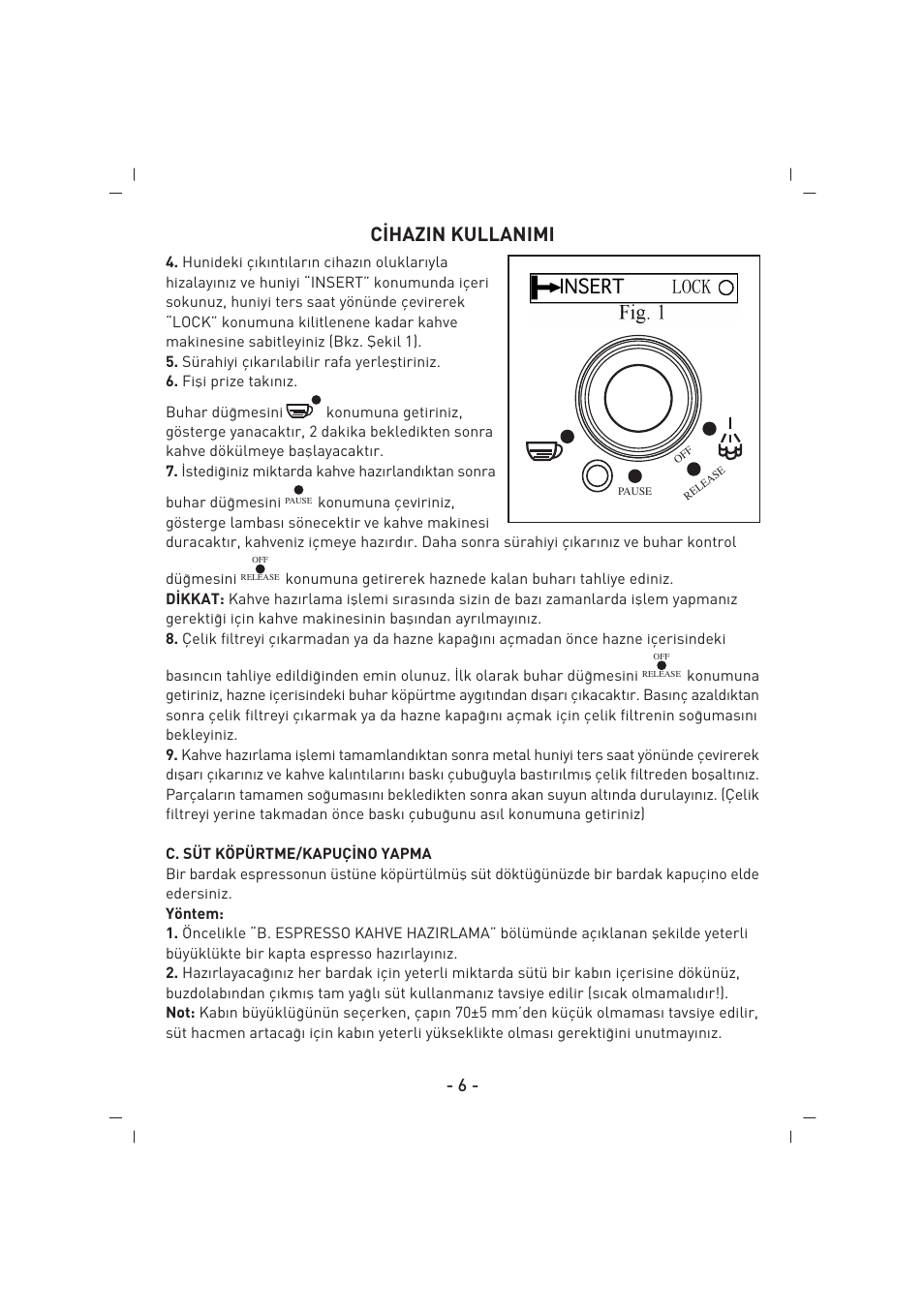 C‹hazin kullanimi | SINBO SCM 2625 User Manual | Page 7 / 64