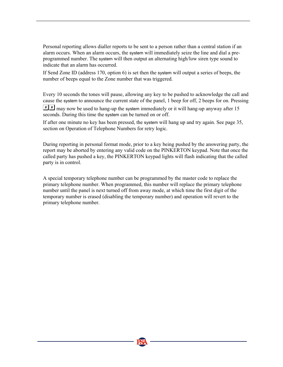 PSA PIN388D/PIN388L Installer Manual User Manual | Page 33 / 39