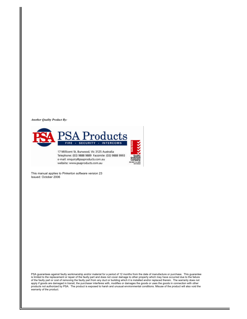 PSA PIN388D/PIN388L Installer Manual User Manual | Page 39 / 39