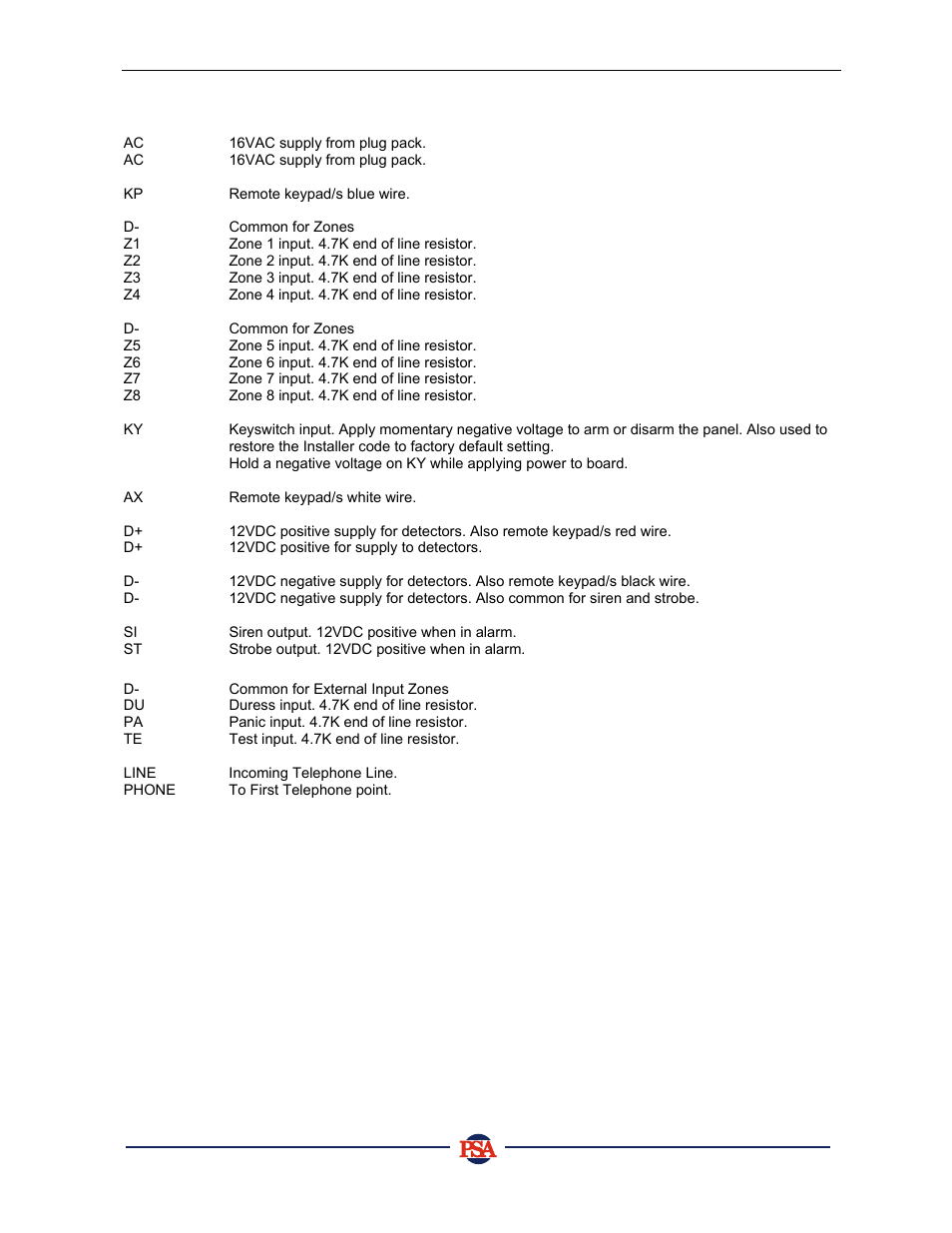 Pinkerton | PSA PIN388D/PIN388L Installer Manual User Manual | Page 5 / 39
