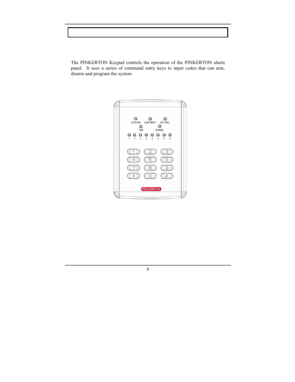 User manual, The pinkerton keypad | PSA PIN388D/PIN388L User Manual User Manual | Page 11 / 32