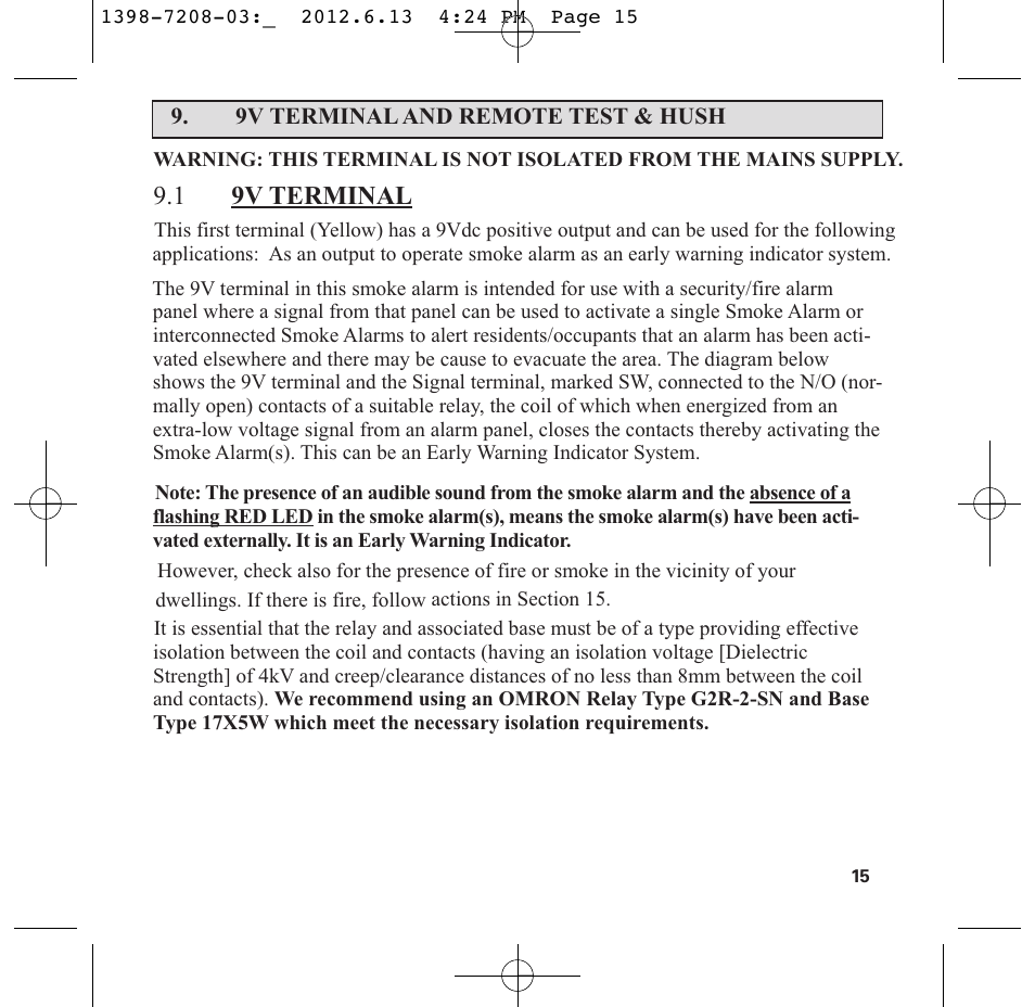 1 9v terminal | PSA LIF5800RL User Manual | Page 17 / 29