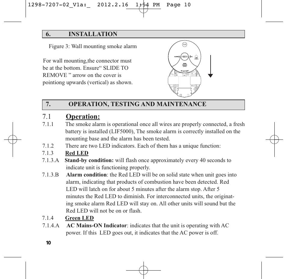 1 operation | PSA LIF5000 User Manual | Page 12 / 29