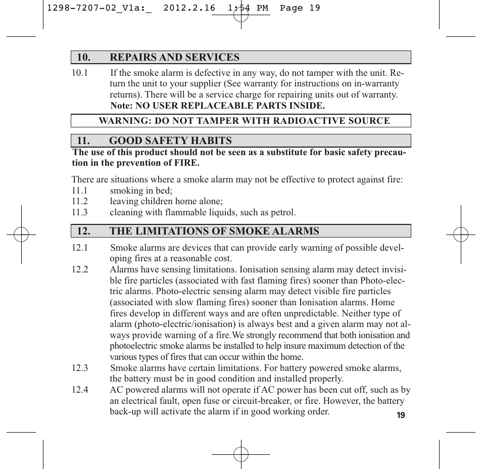 PSA LIF5000 User Manual | Page 21 / 29