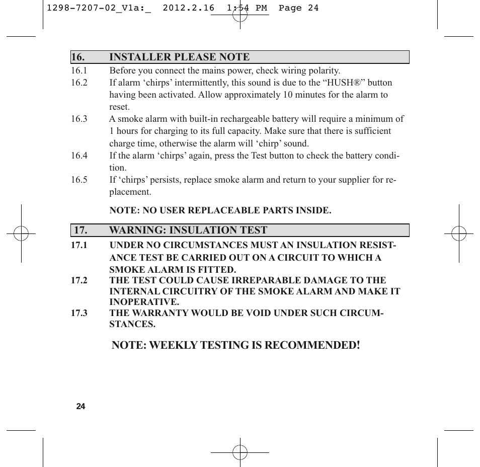 PSA LIF5000 User Manual | Page 26 / 29