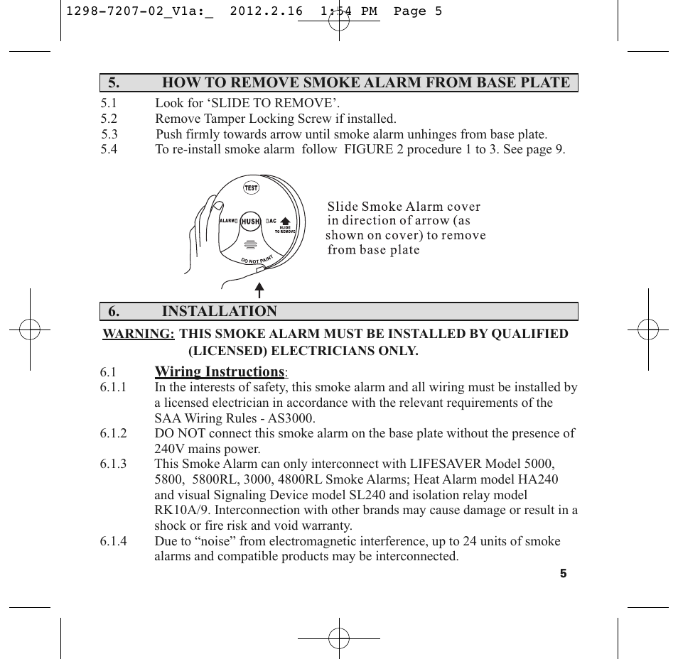 PSA LIF5000 User Manual | Page 7 / 29