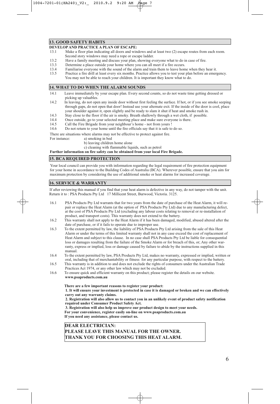 PSA LIFHA240 User Manual | Page 7 / 8