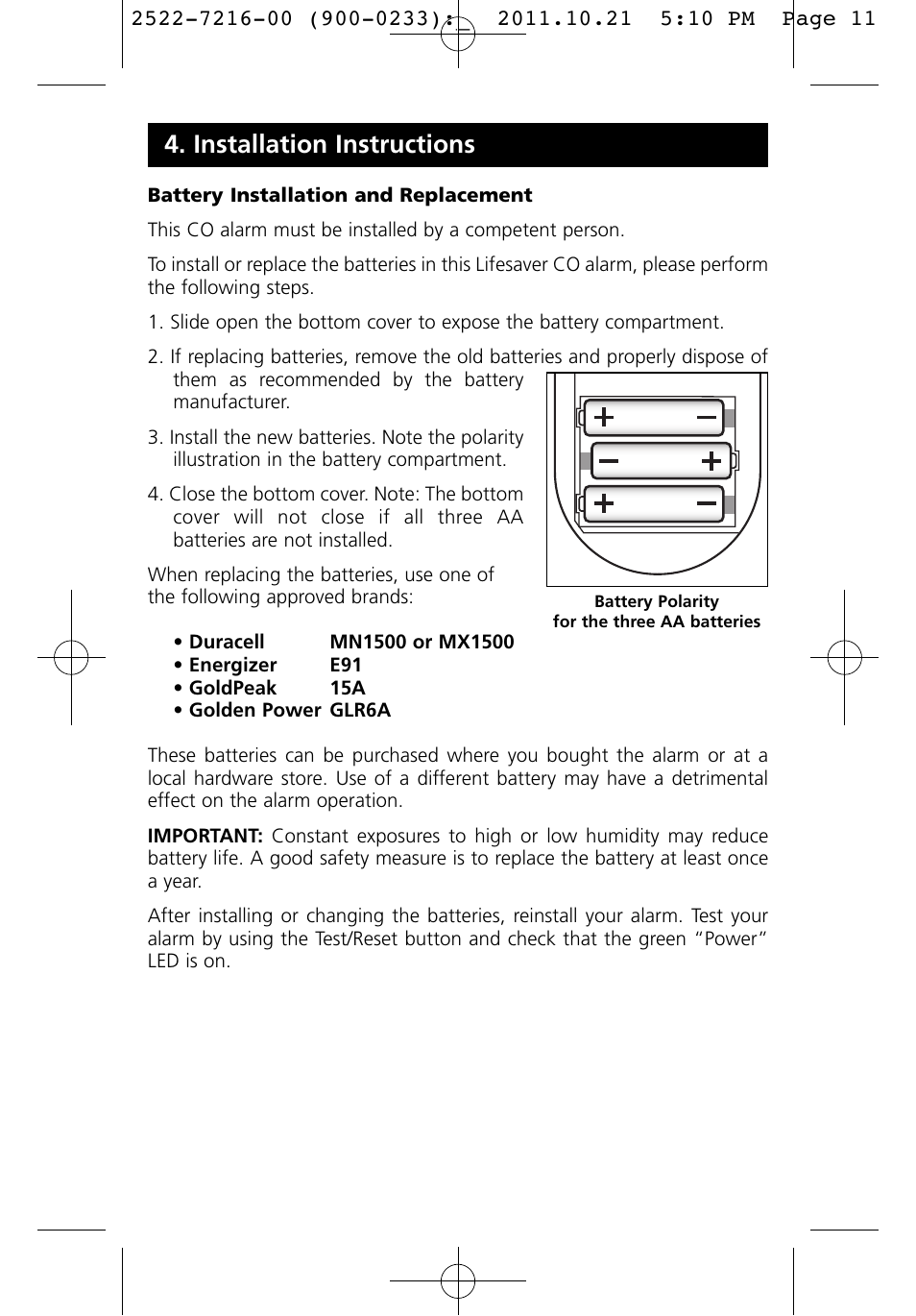 Installation instructions | PSA LIFCO9 User Manual | Page 11 / 16