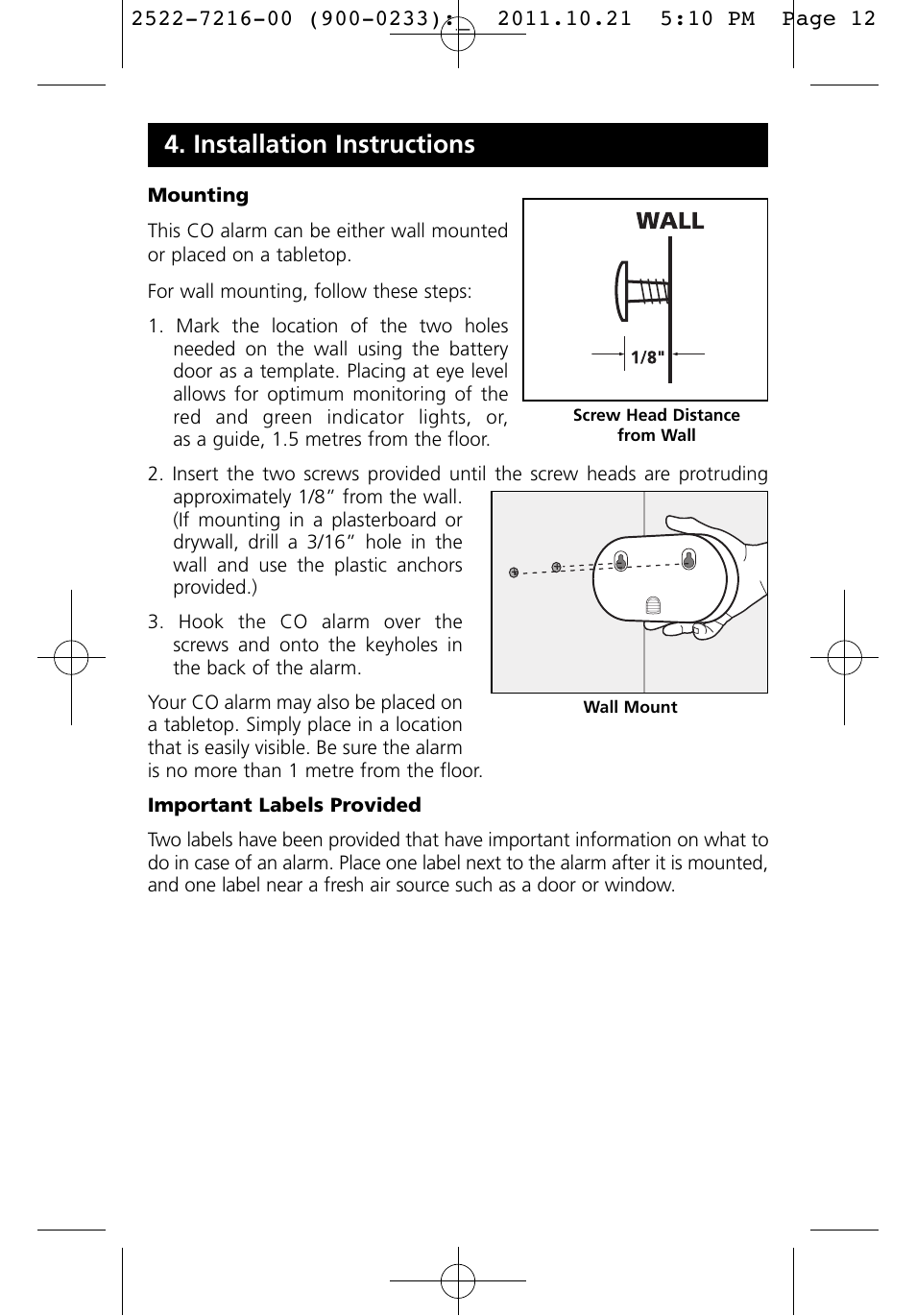 Installation instructions | PSA LIFCO9 User Manual | Page 12 / 16