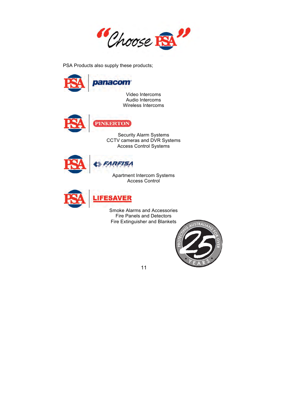 PSA PANQ916K, Q916K/SP User Manual | Page 11 / 12