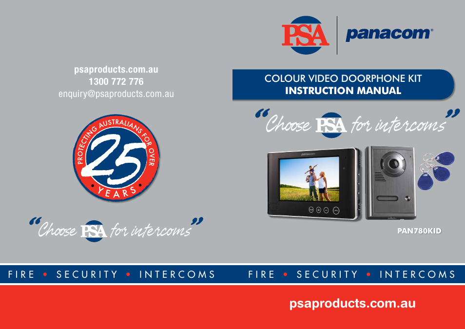 PSA PAN780KID User Manual | 7 pages