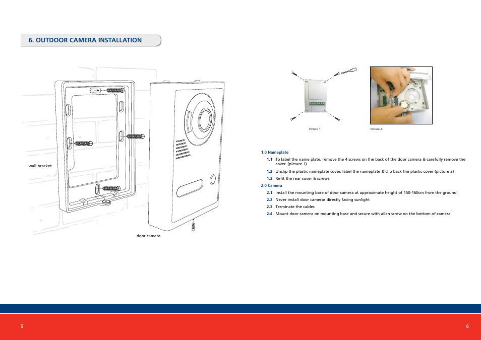 Outdoor camera installation | PSA PAN780KID User Manual | Page 4 / 7