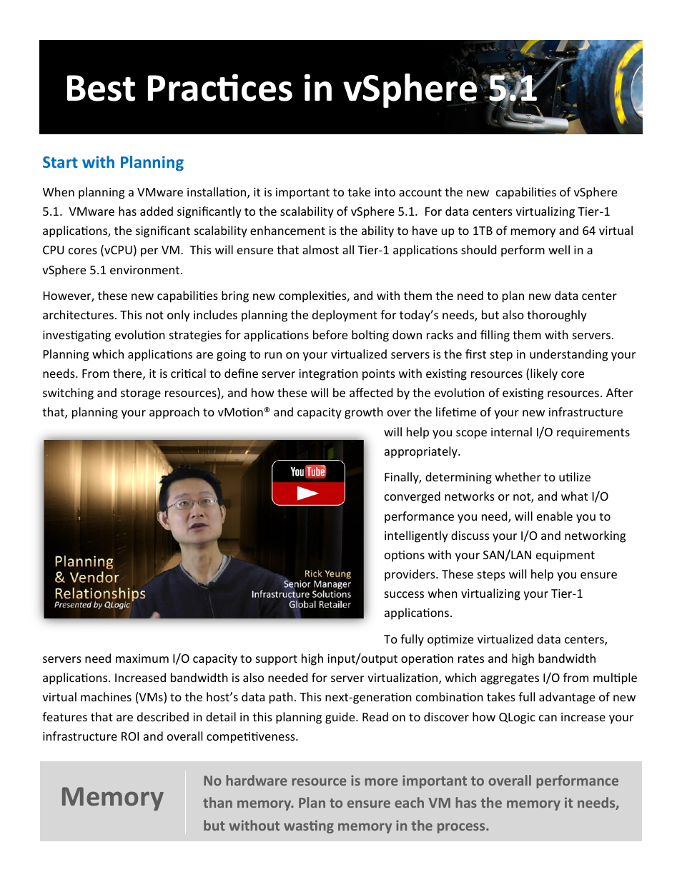 Best practices in vsphere 5.1 | QLogic 2600 Series vSphere 5 Virtual Server Engine User Manual | Page 3 / 18