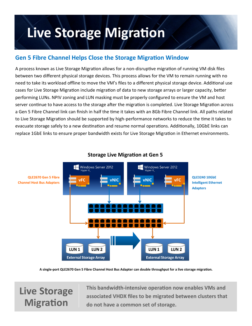 Live storage migration | QLogic 2600 Series Hyper-V Virtual Server Engine User Manual | Page 12 / 18