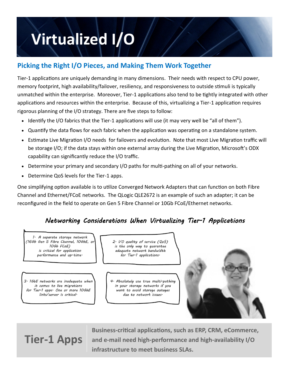 Virtualized i/o, Tier-1 apps | QLogic 2600 Series Hyper-V Virtual Server Engine User Manual | Page 7 / 18