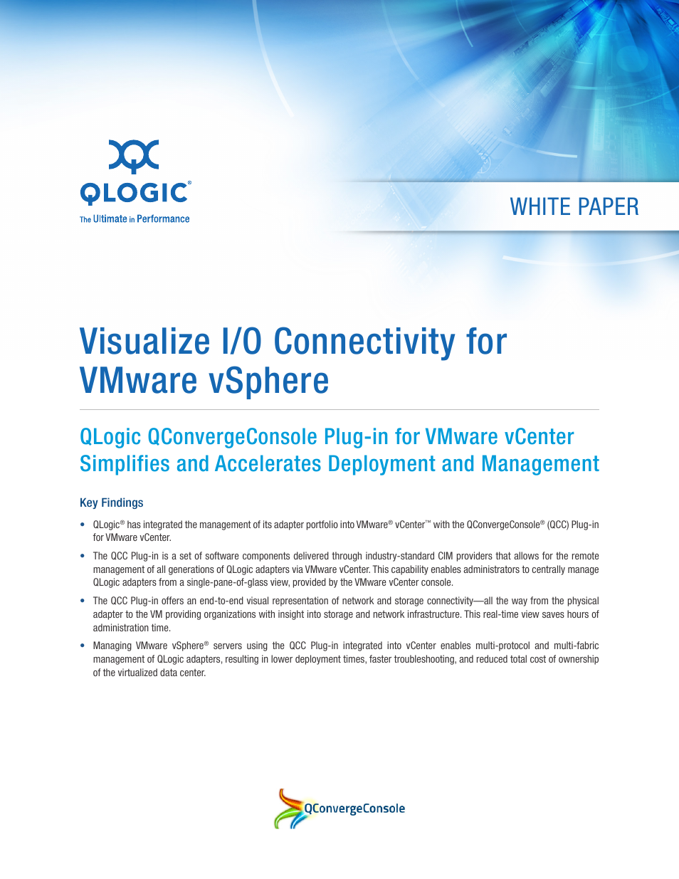 QLogic 2500 Series Visualize I_O Connectivity for VMware vSphere User Manual | 7 pages