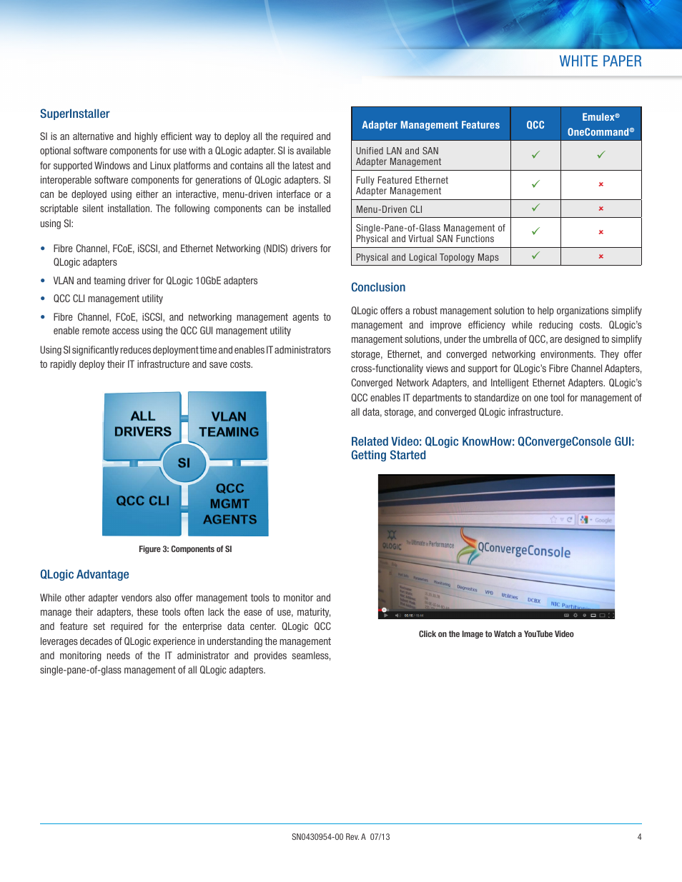 White paper | QLogic 2500 Series Unified Adapter Management Across the Data Center User Manual | Page 4 / 5