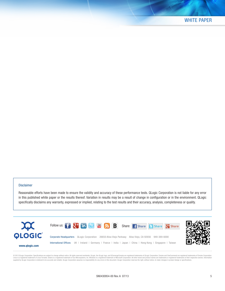 White paper | QLogic 2500 Series Unified Adapter Management Across the Data Center User Manual | Page 5 / 5