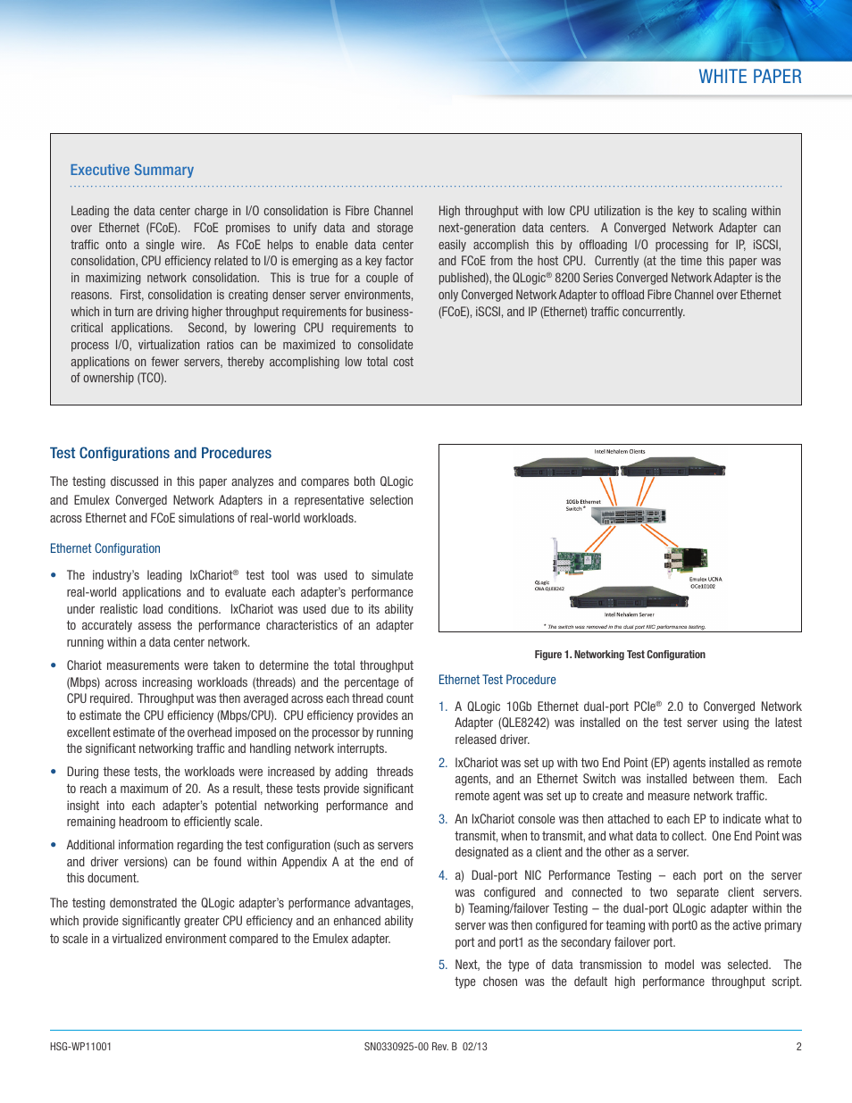 White paper | QLogic 8200 Series is the Adapter of Choice for Converged Data Centers User Manual | Page 2 / 8