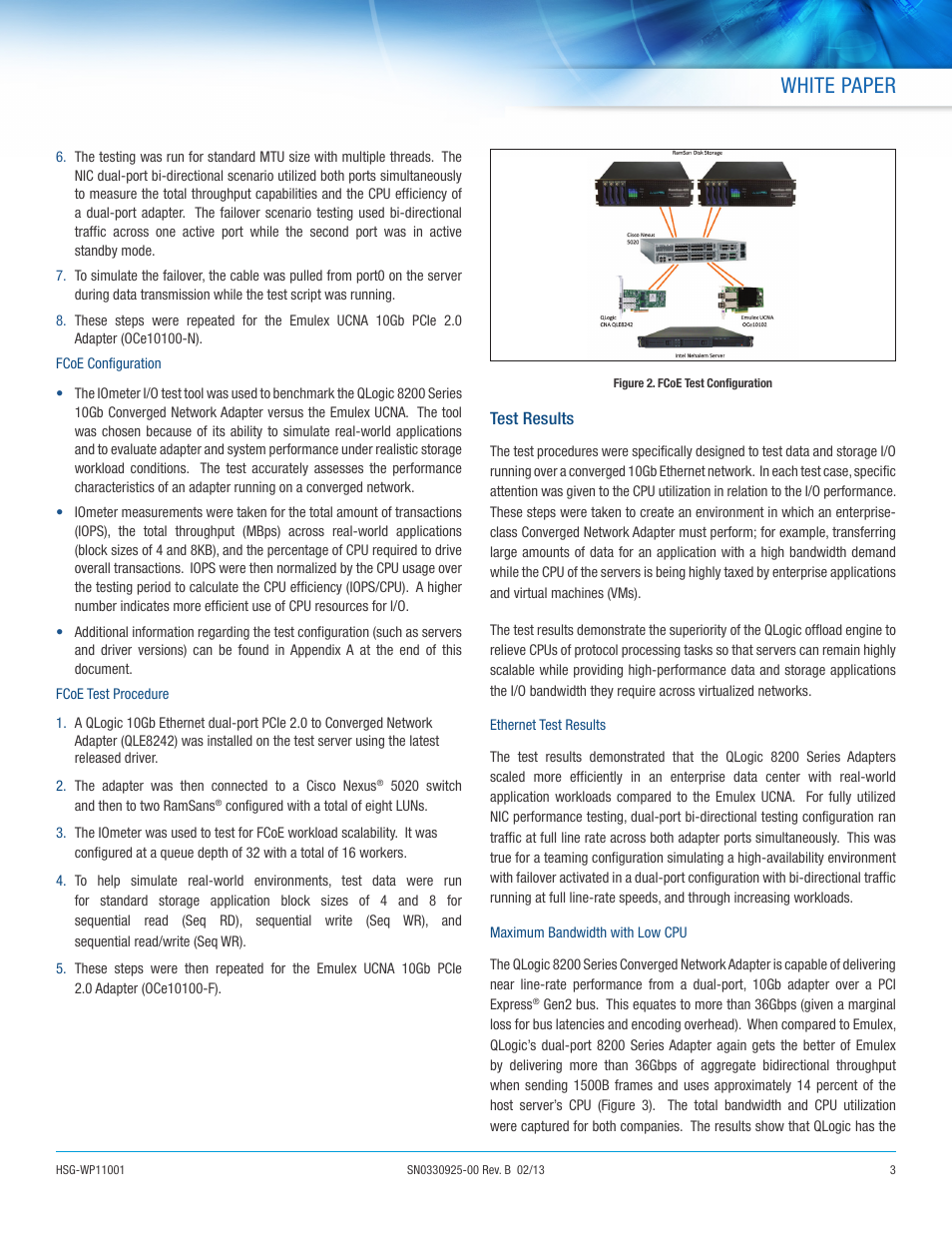 White paper | QLogic 8200 Series is the Adapter of Choice for Converged Data Centers User Manual | Page 3 / 8