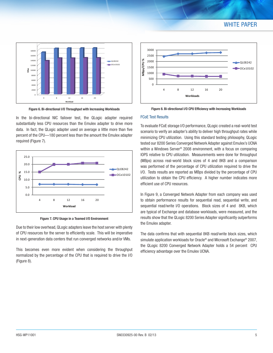 White paper, And microsoft exchange | QLogic 8200 Series is the Adapter of Choice for Converged Data Centers User Manual | Page 5 / 8