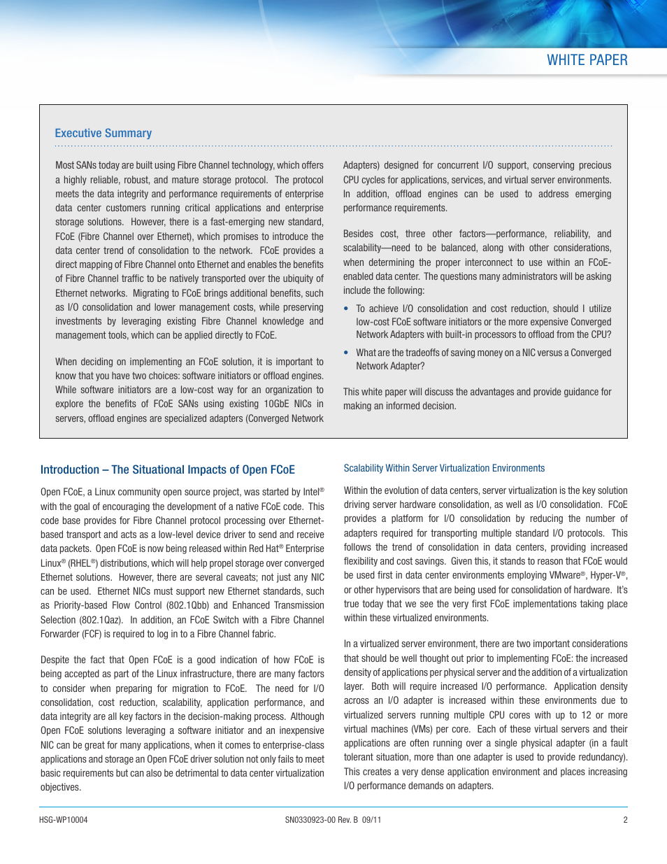 White paper | QLogic 8200 Series The Value of Full Hardware Offload in a Converged Ethernet Environment User Manual | Page 2 / 7