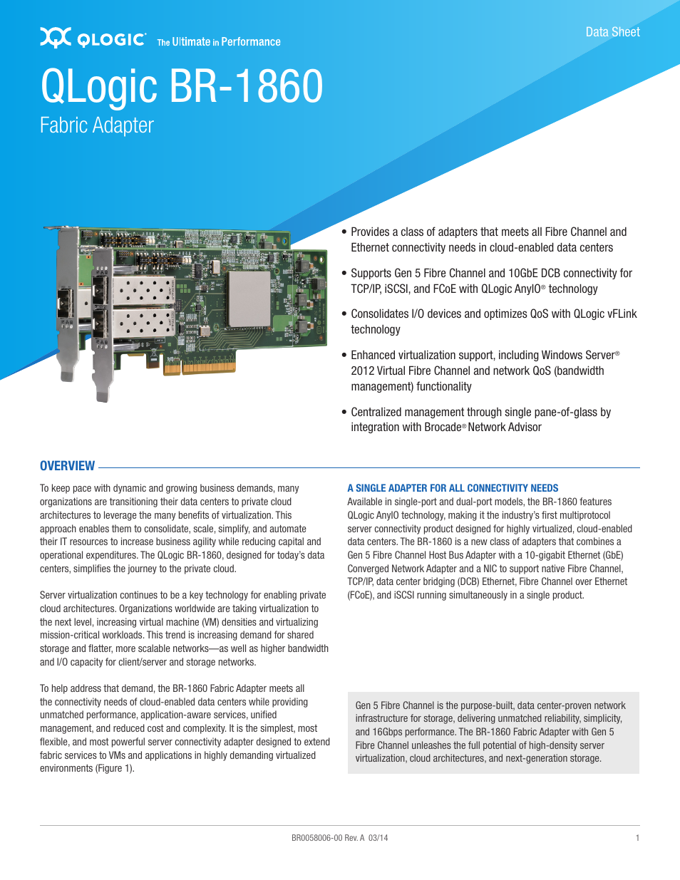 QLogic BR-1860 Fabric User Manual | 6 pages