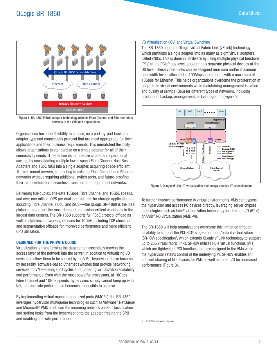 Qlogic br-1860, Data sheet | QLogic BR-1860 Fabric User Manual | Page 2 / 6