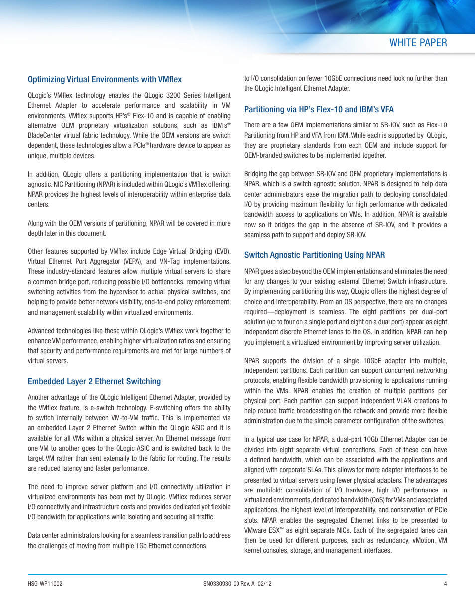 White paper | QLogic 3200 Series is the Adapter of Choice for Virtualized Environments User Manual | Page 4 / 8