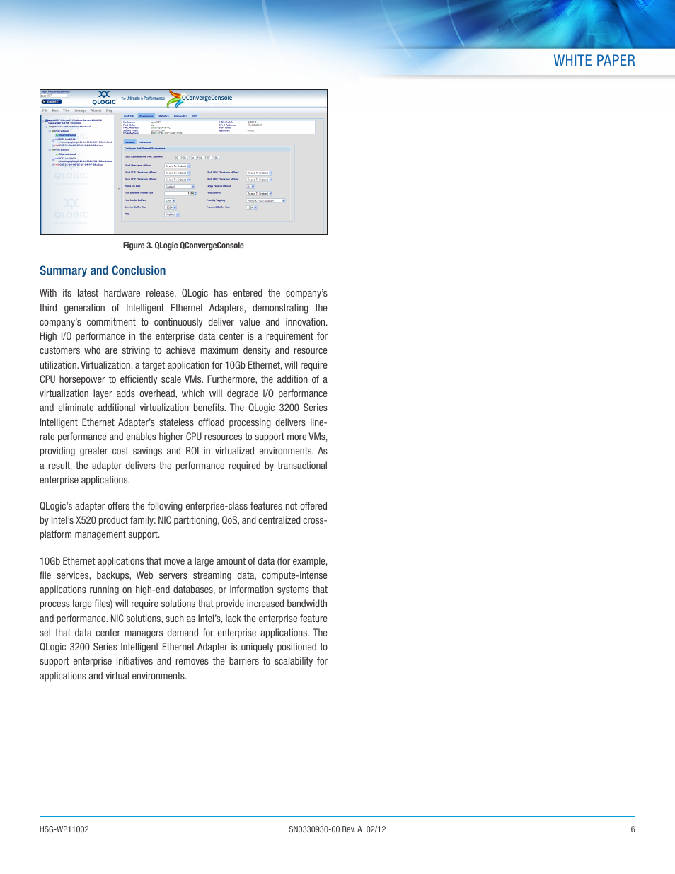 White paper | QLogic 3200 Series is the Adapter of Choice for Virtualized Environments User Manual | Page 6 / 8