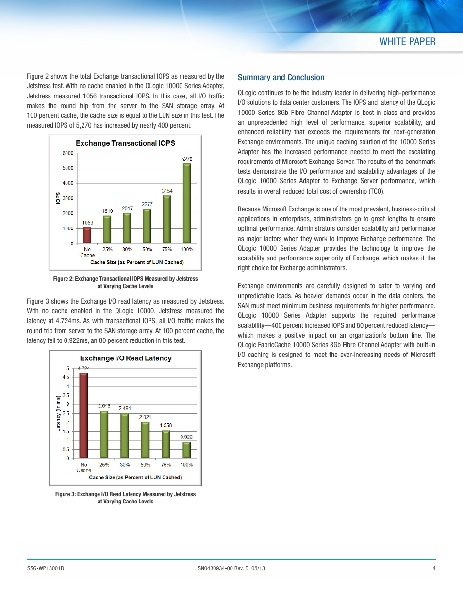 White paper | QLogic 10000 Series Accelerating Microsoft Exchange Servers with I_O Caching User Manual | Page 4 / 5