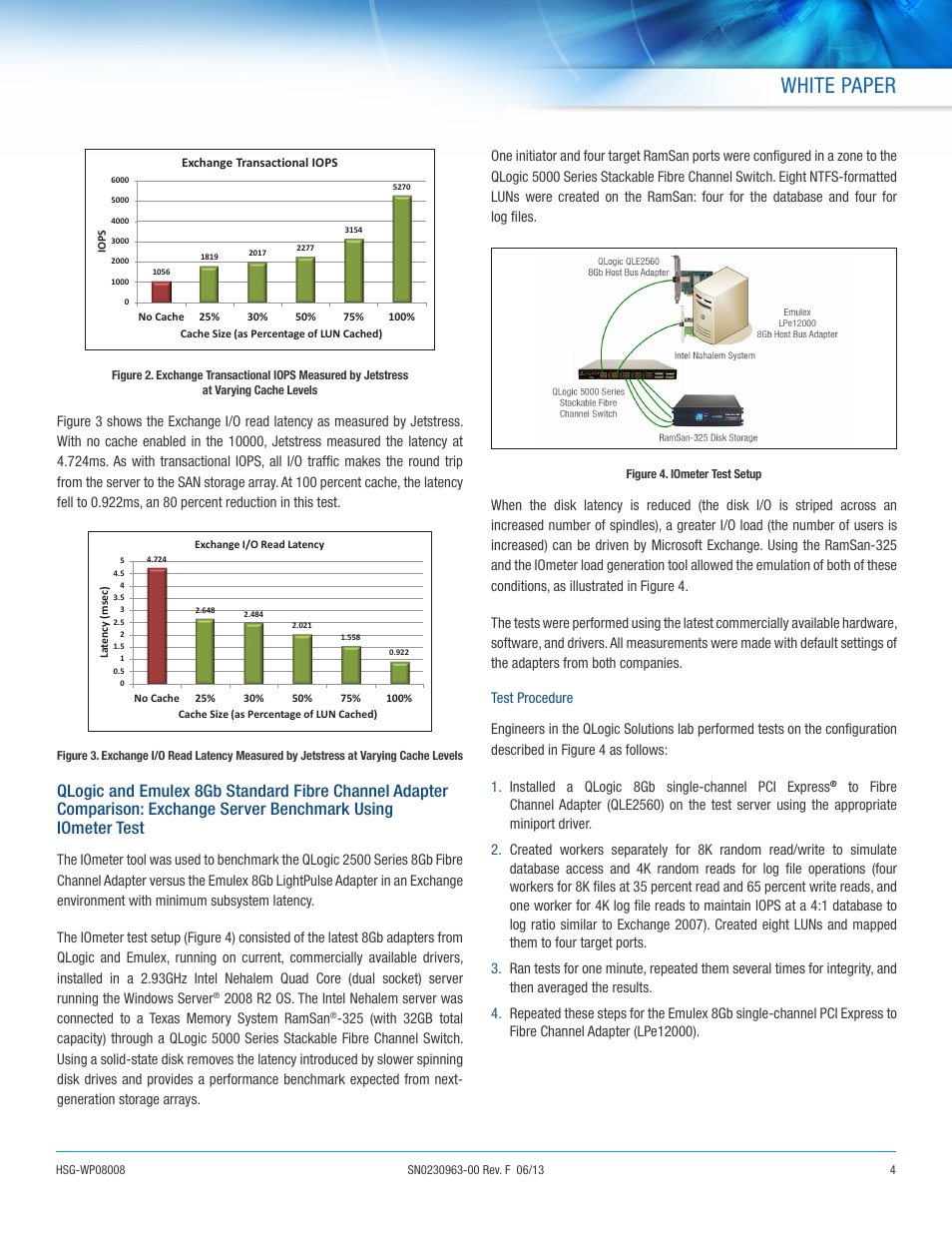 White paper | QLogic 2500 Series 8Gb Fibre Channel Adapter of Choice in Microsoft Exchange Environments User Manual | Page 4 / 9