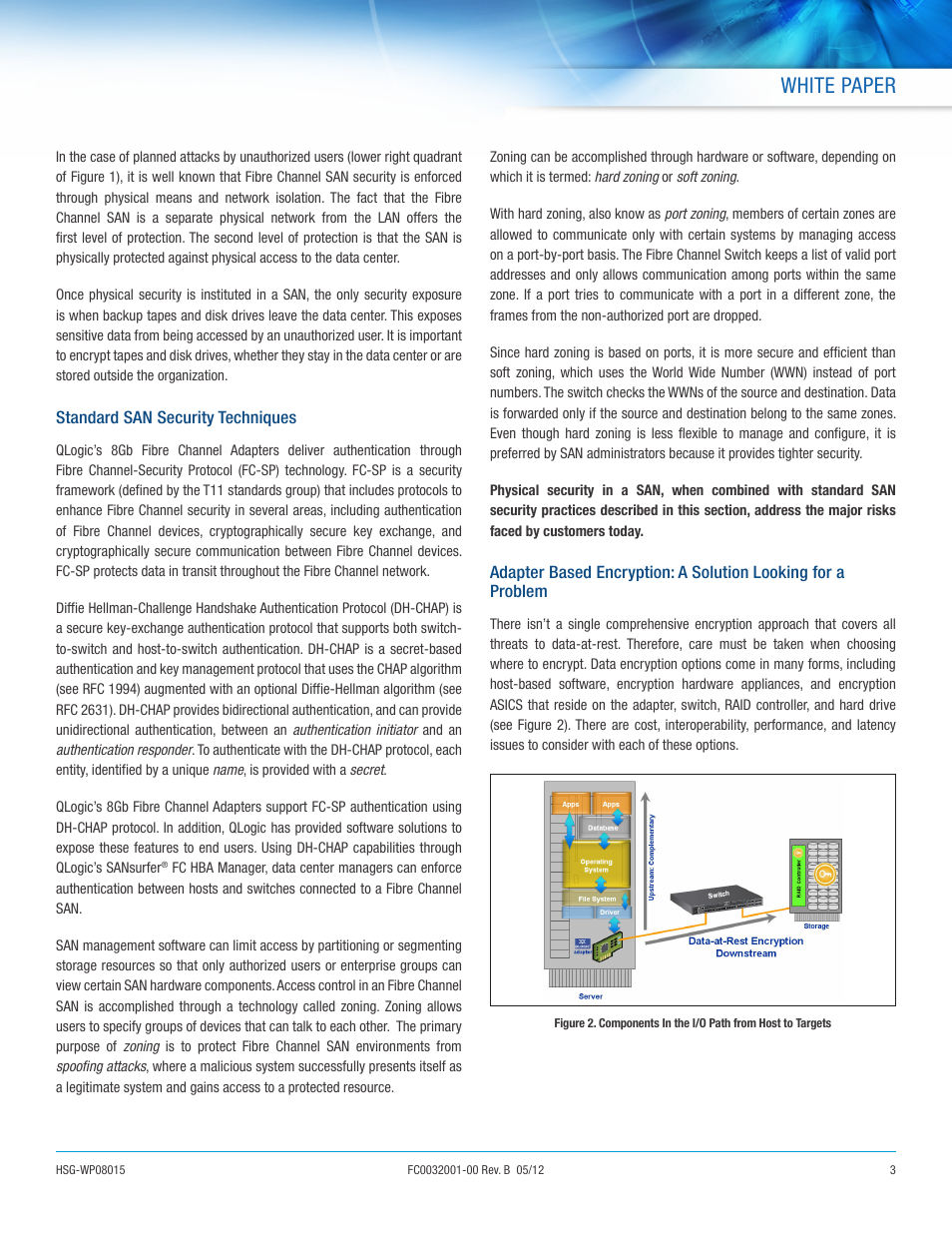 White paper | QLogic 2500 Series Data-at-Rest Encryption Addresses SAN Security Requirements User Manual | Page 3 / 6