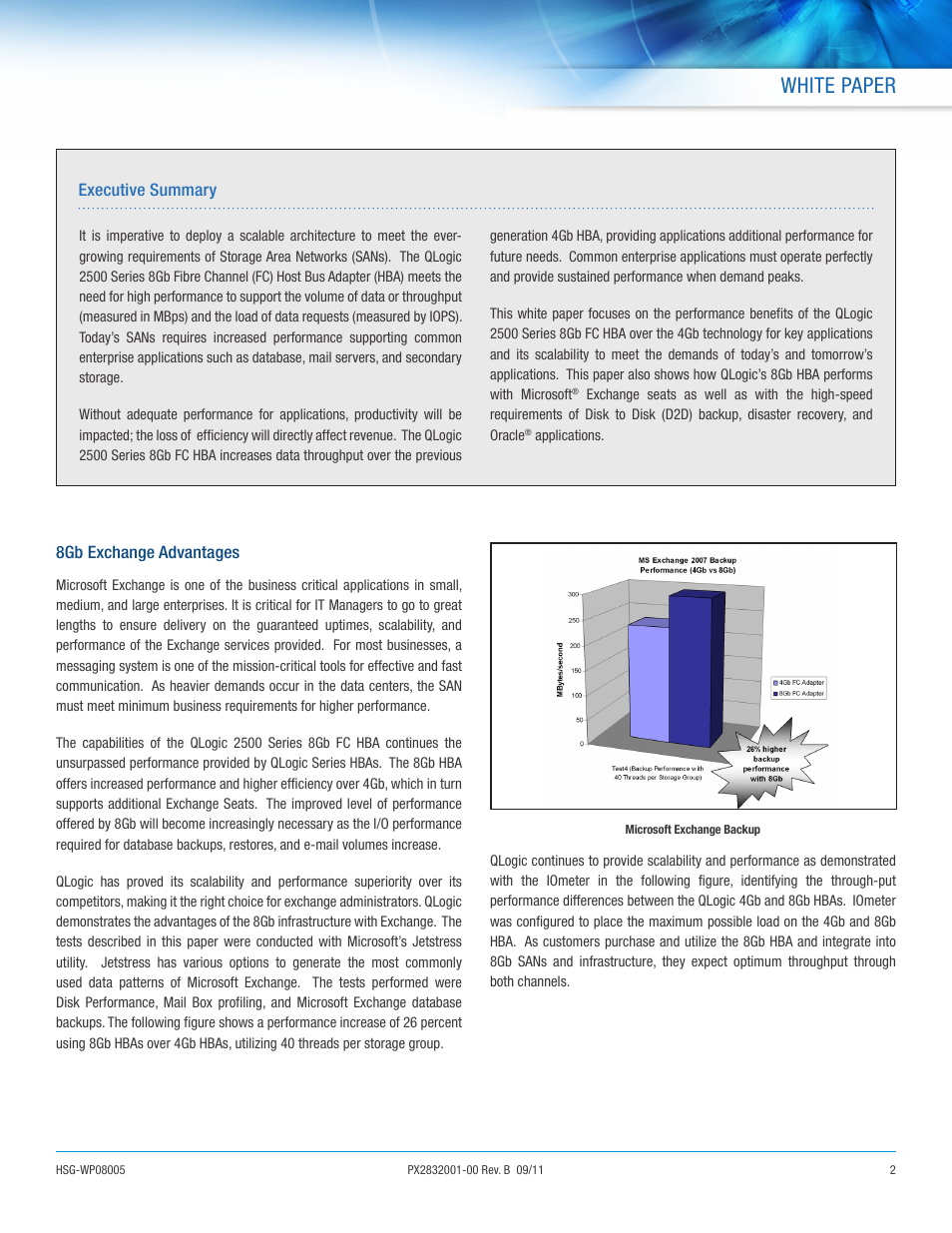 White paper | QLogic 2500 Series FC HBAs Accelerate Application Performance User Manual | Page 2 / 7