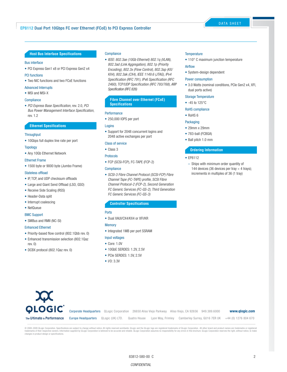 QLogic EP8112 Controller User Manual | Page 2 / 2