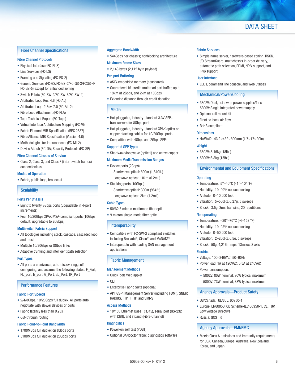 Data sheet | QLogic 5800V_5802V User Manual | Page 6 / 7
