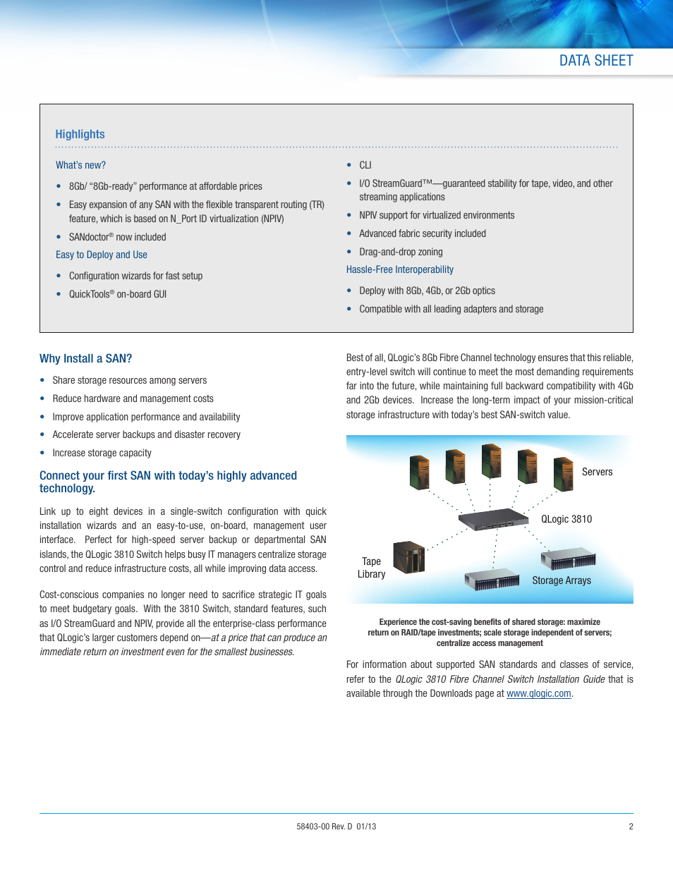 Data sheet | QLogic 3810 User Manual | Page 2 / 4